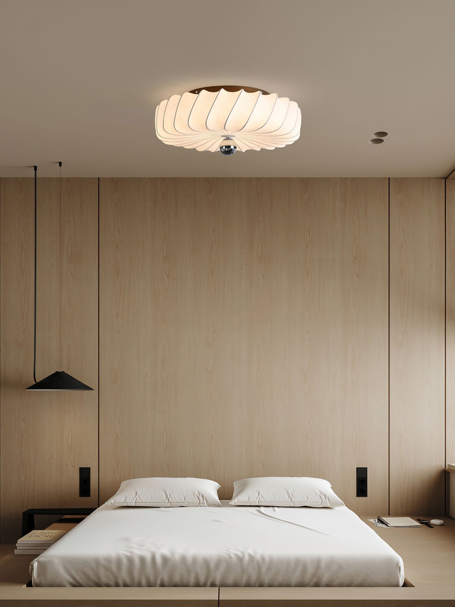 Zelore Swirl Fabric Bronze Pendant Light - Blowlighting