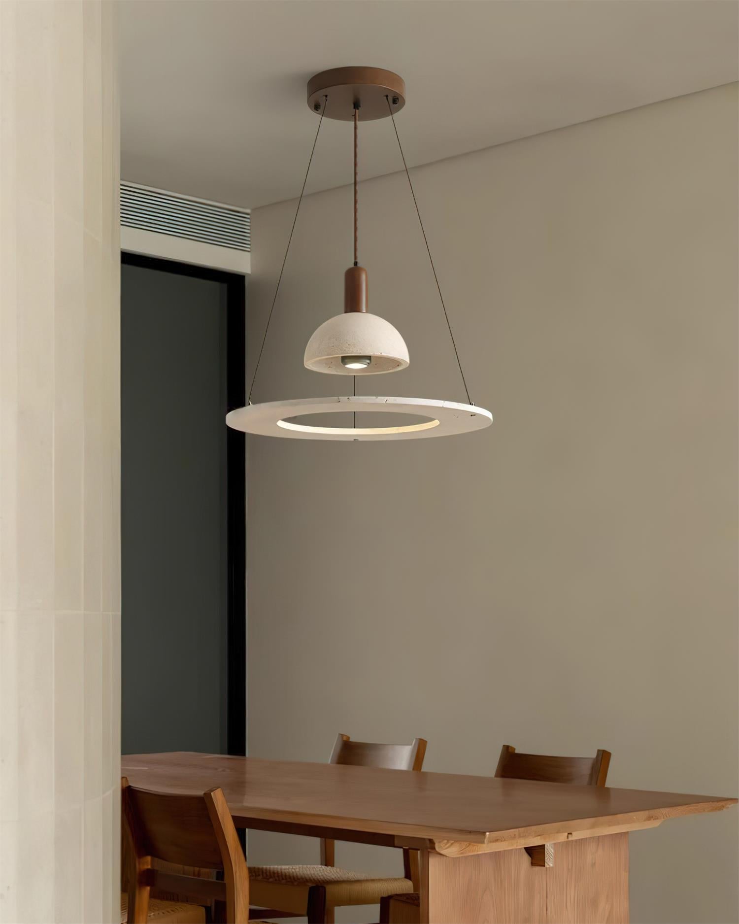 Ritta Travertine Dome & Ring Pendant Lamp - Letslighting