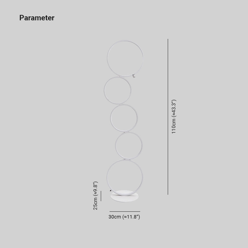 Arisha Lampadaire Sur Pied Rond Minimaliste, Blanc/Noir, Salon