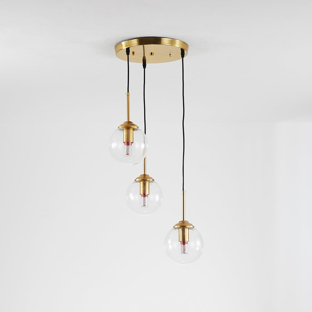 Valentina Luminaires Suspension Verre Transparent Ambre