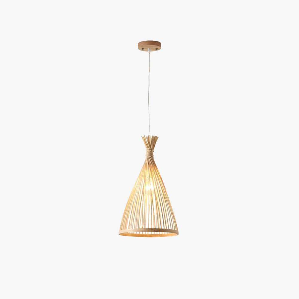 Ritta Suspension Cône Vintage, Bambo, Bois, Salon