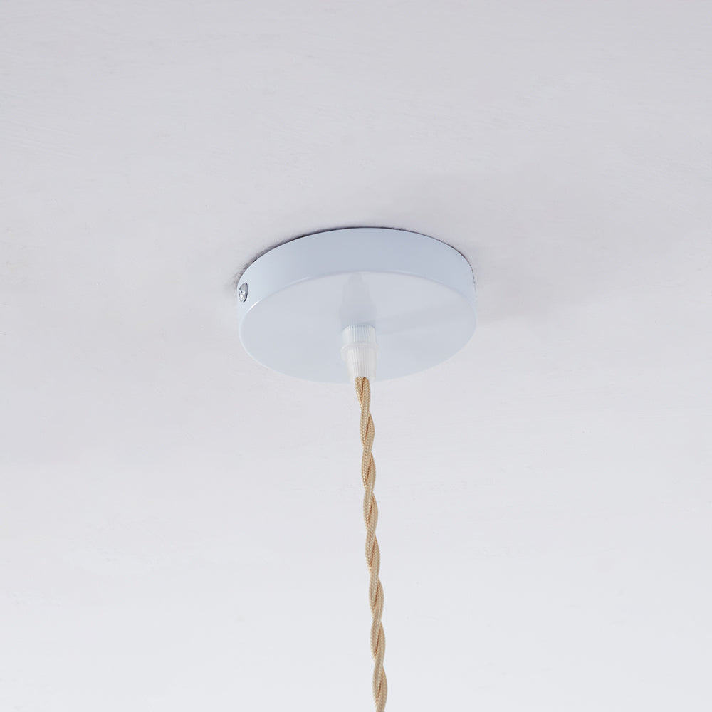 Ritta Twine Suspension Ronde Naturelle, Métal/Rotin, Marron/Beige, Cuisine/Bureau