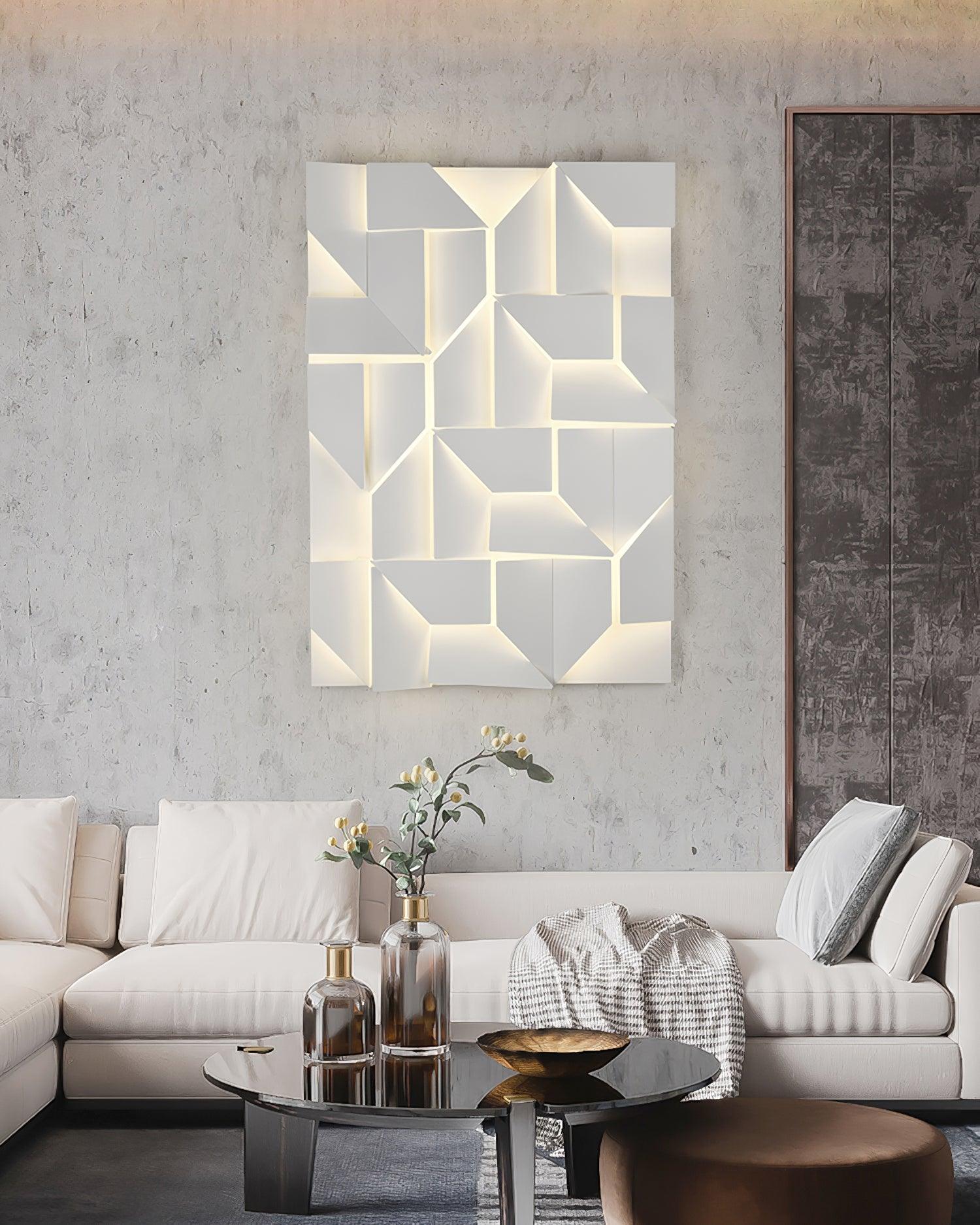 Wall Lamp 3D Geometric Panels Layered Light Art Remote Dimming Modern - Letslighting