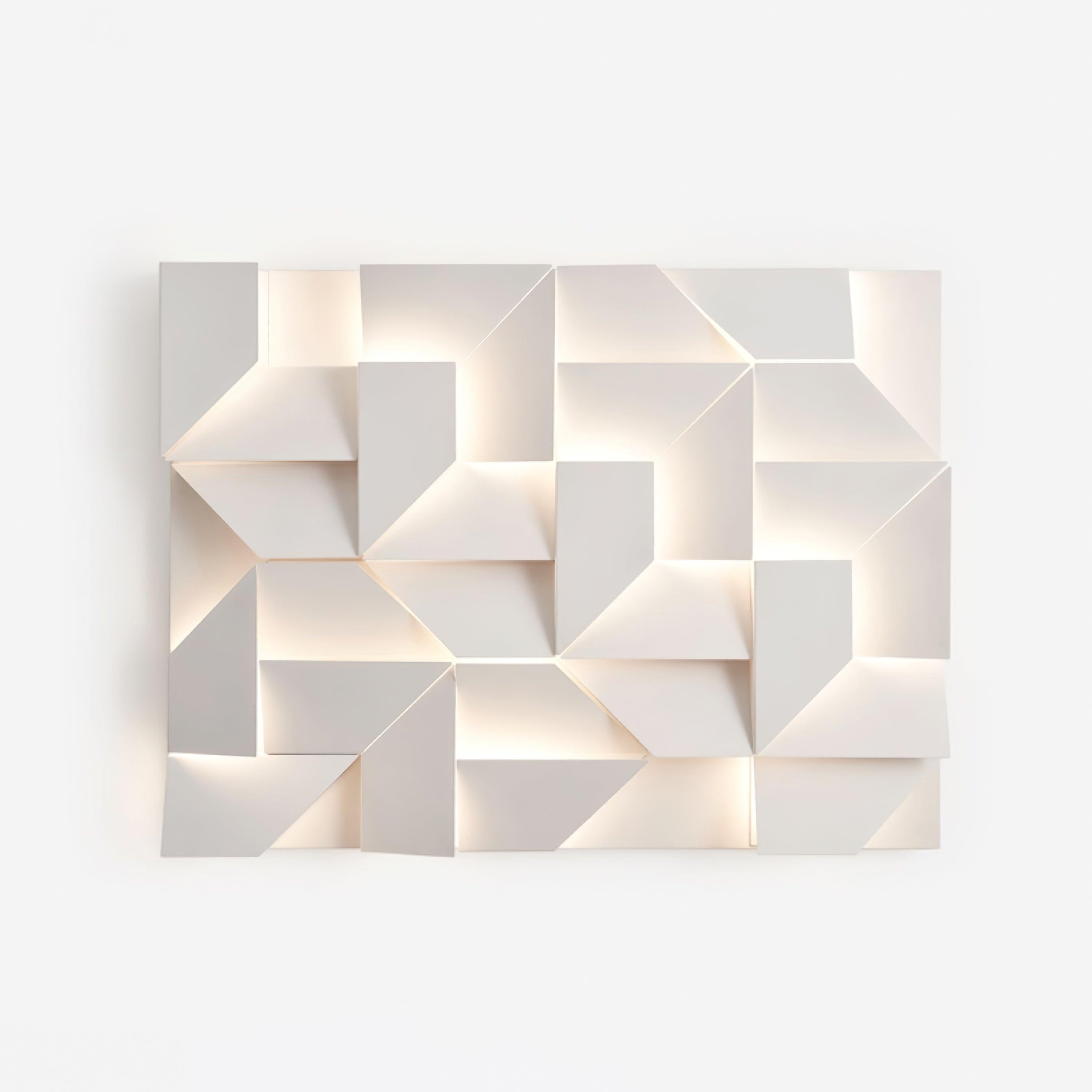 Wall Lamp 3D Geometric Panels Layered Light Art Remote Dimming Modern - Letslighting