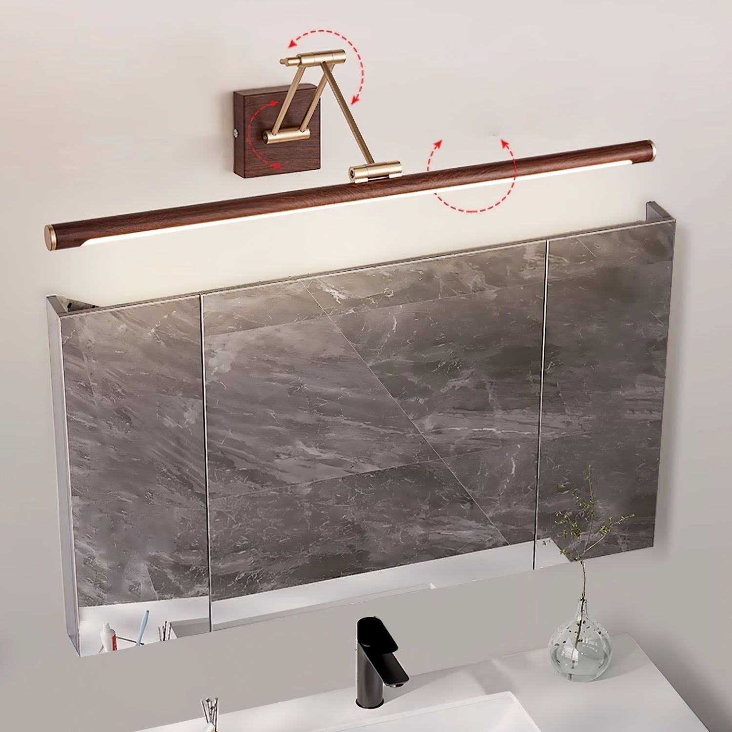 Walnut Color Linear Adjustable Wall Light - Blowlighting