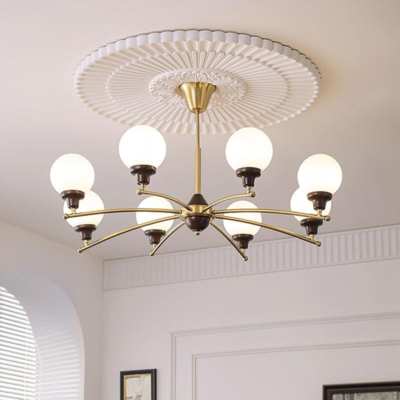 Walnut Glass Ball Chandelier - Blowlighting