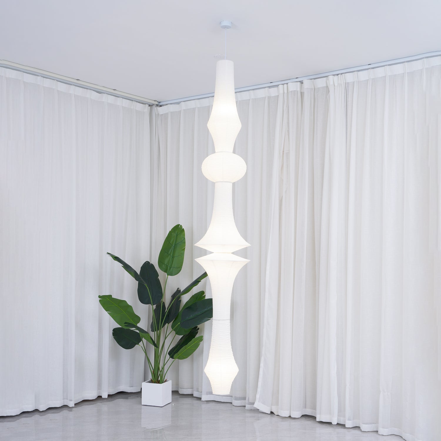 Washi Paper E Pendant Light - Blowlighting
