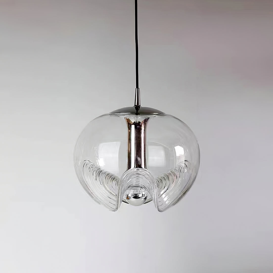 Valentina Suspension Moderne Transparent Onde Métal Verre Chambre à Coucher