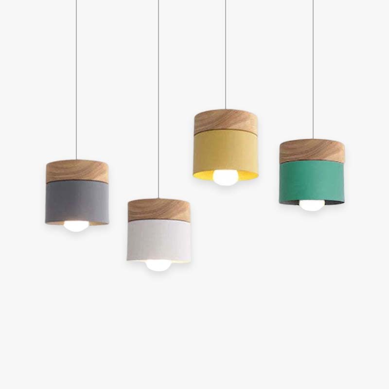 Valentina Suspension LED Macaron Nordique Métal/Bois Chambre