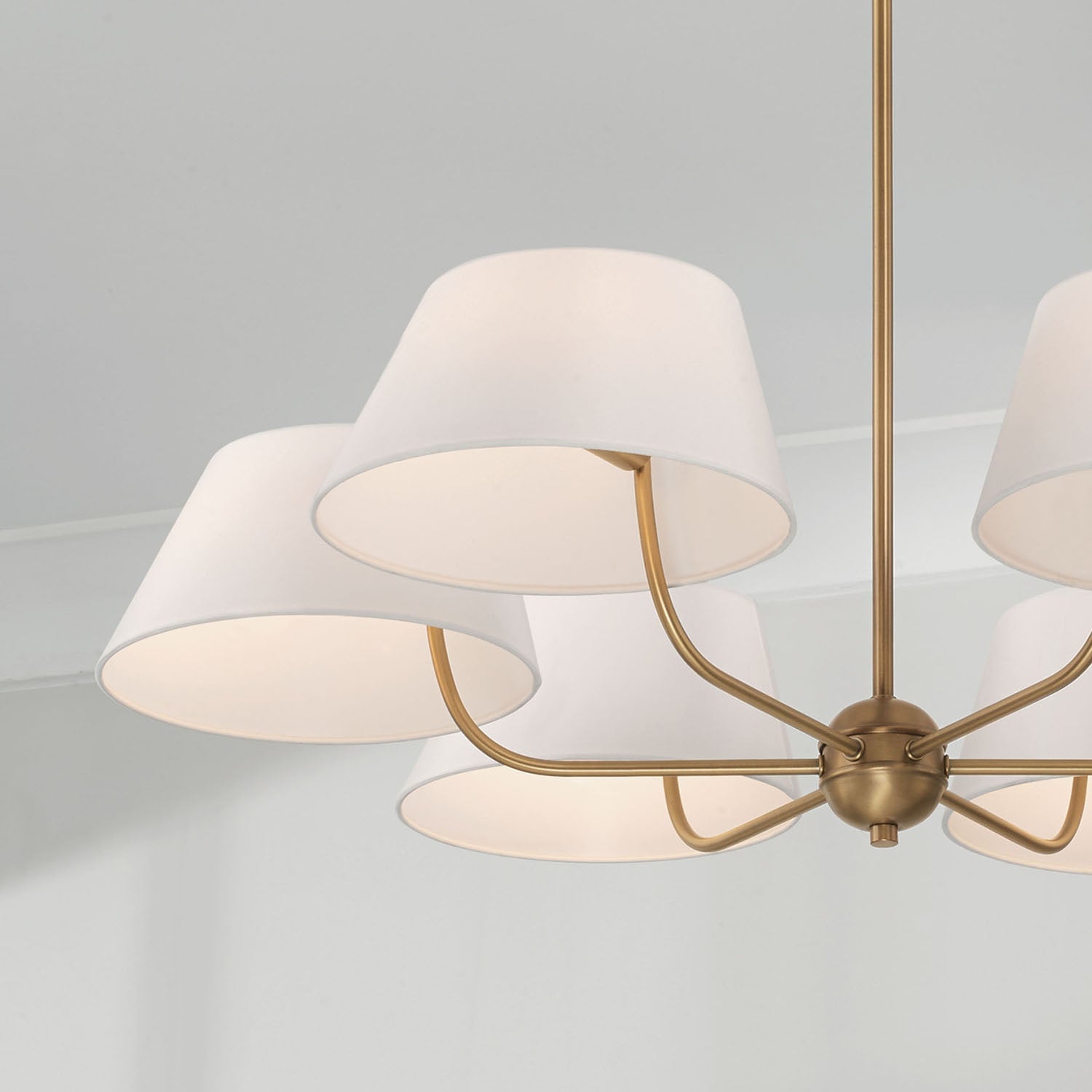 Arcara Vintage Industrial Brass Fabric Chandelier - Lamp Copper