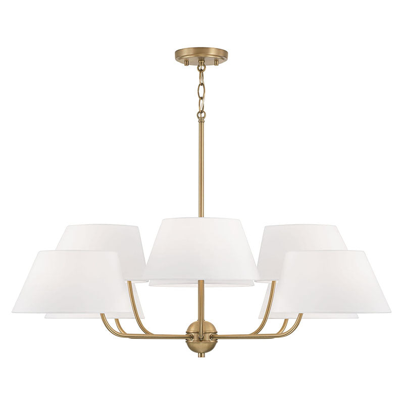 Arcara Vintage Industrial Brass Fabric Chandelier - Lamp Copper