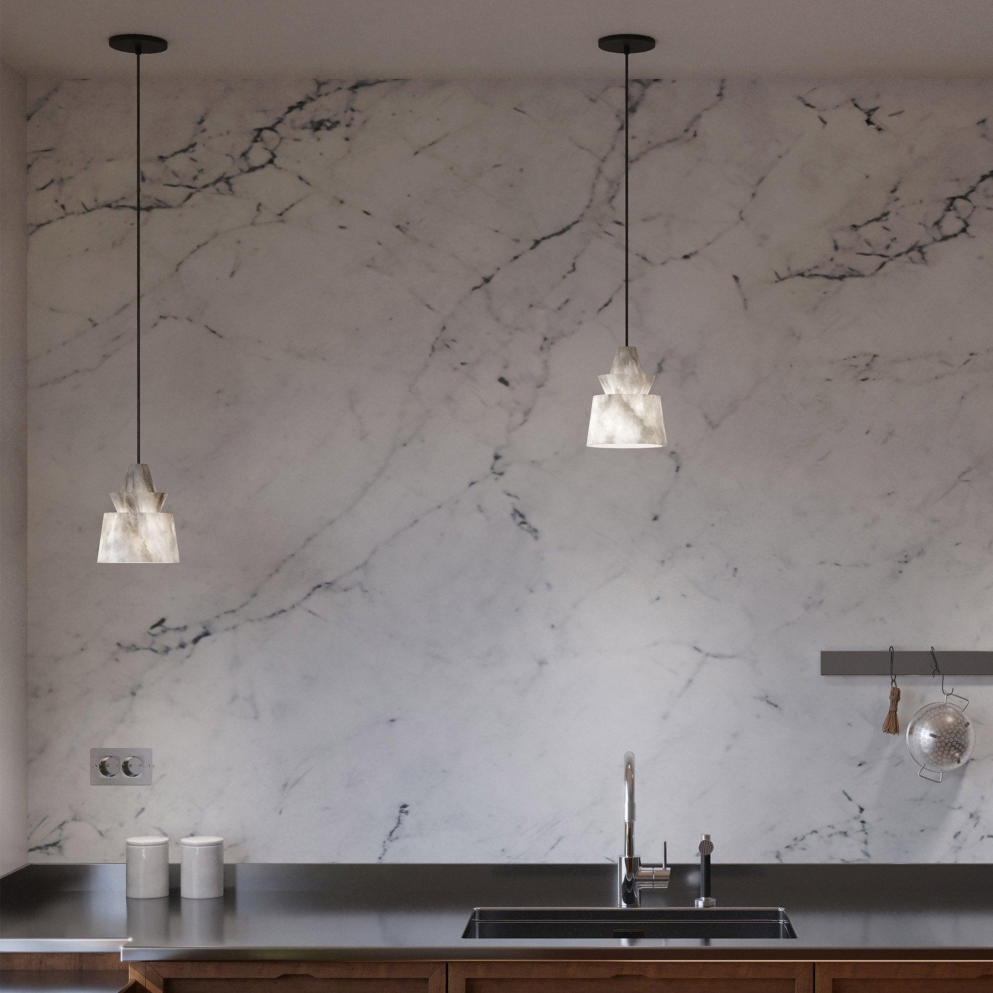 Curineth Minimalist Alabaster Pendant Light - Letslighting