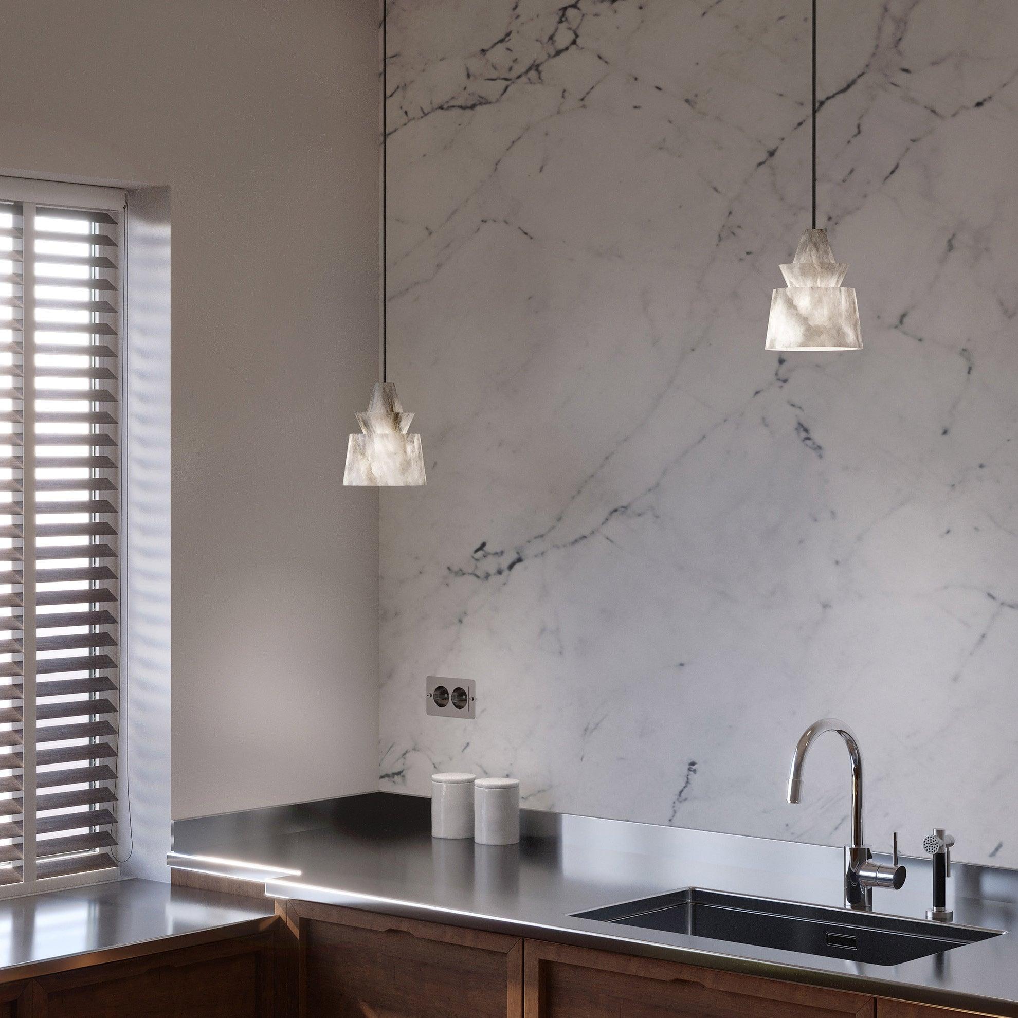 Curineth Minimalist Alabaster Pendant Light - Letslighting