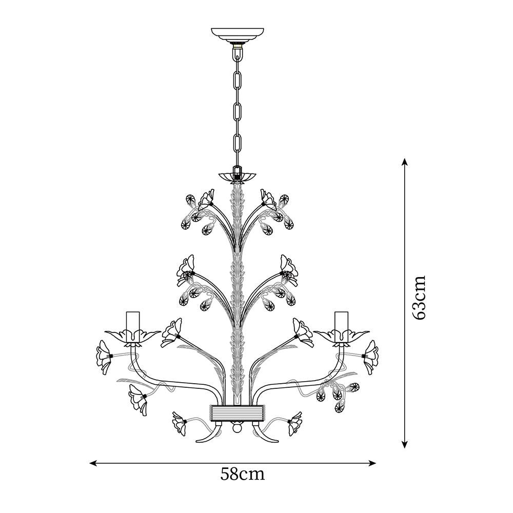Chandelier Ornate Frame Porcelain Roses Crystal Classic Luxury - Letslighting