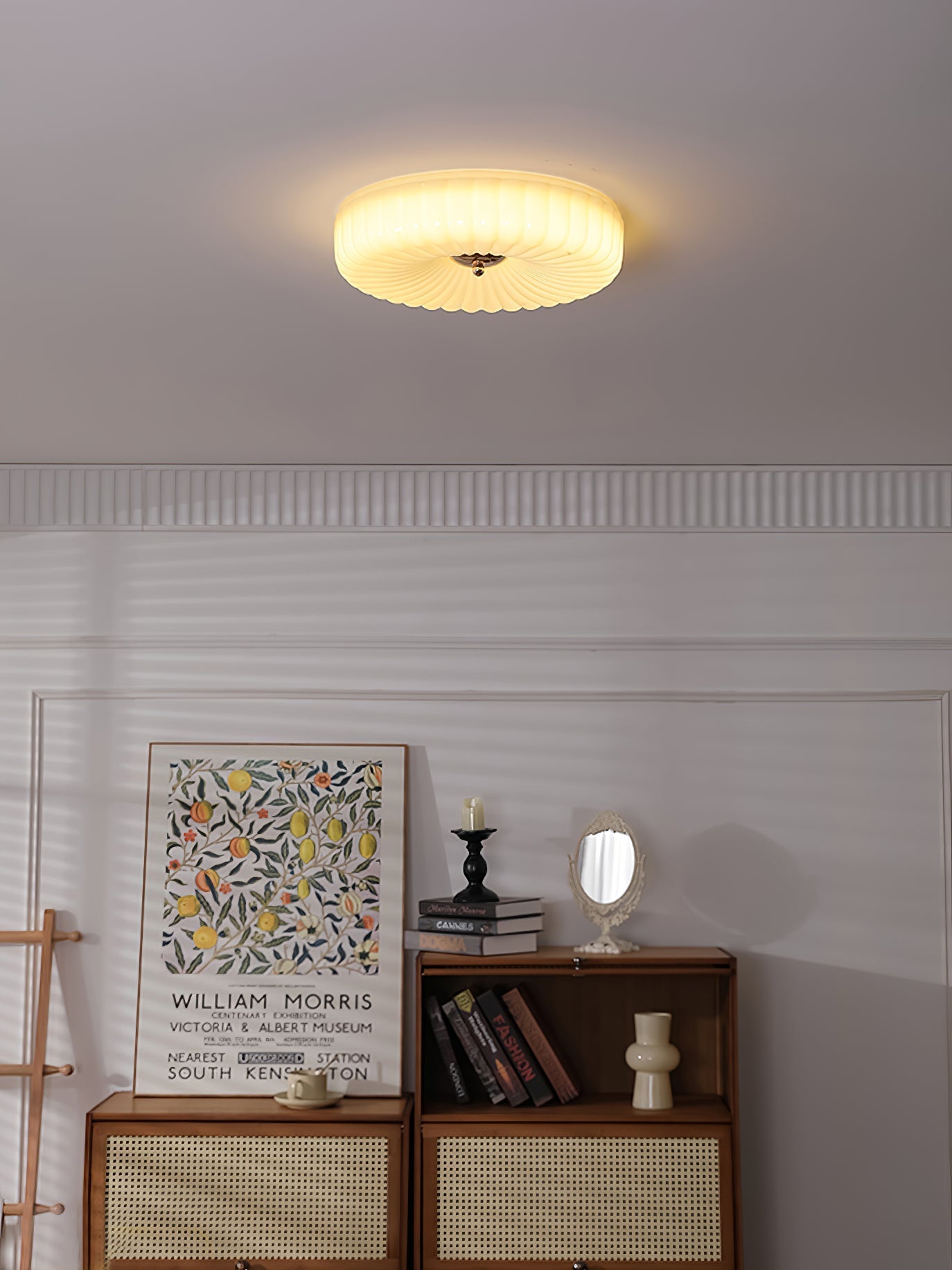 Zathee Modern Minimalist Glass Metal Flush Mount Ceiling Light - Lamp Copper