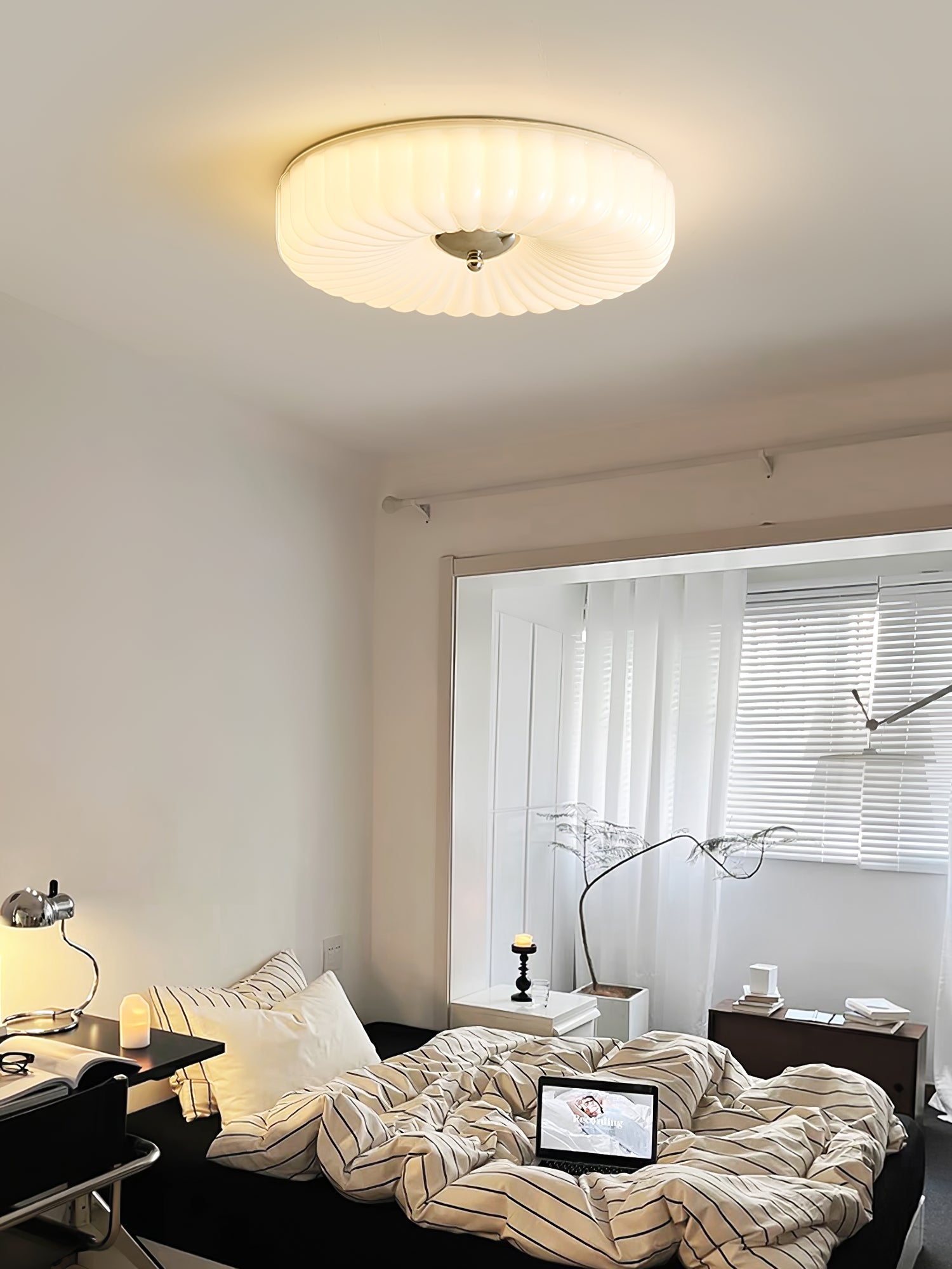 Zathee Modern Minimalist Glass Metal Flush Mount Ceiling Light - Lamp Copper