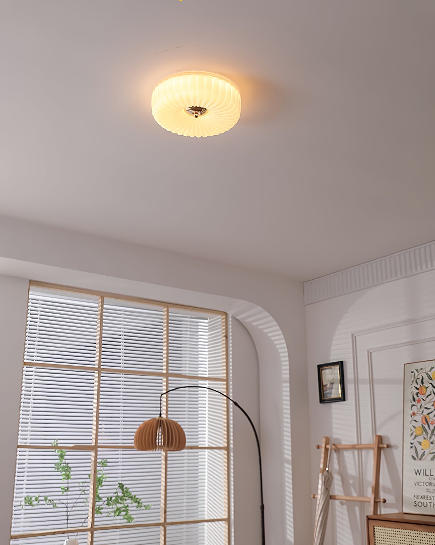 Zathee Modern Minimalist Glass Metal Flush Mount Ceiling Light - Lamp Copper