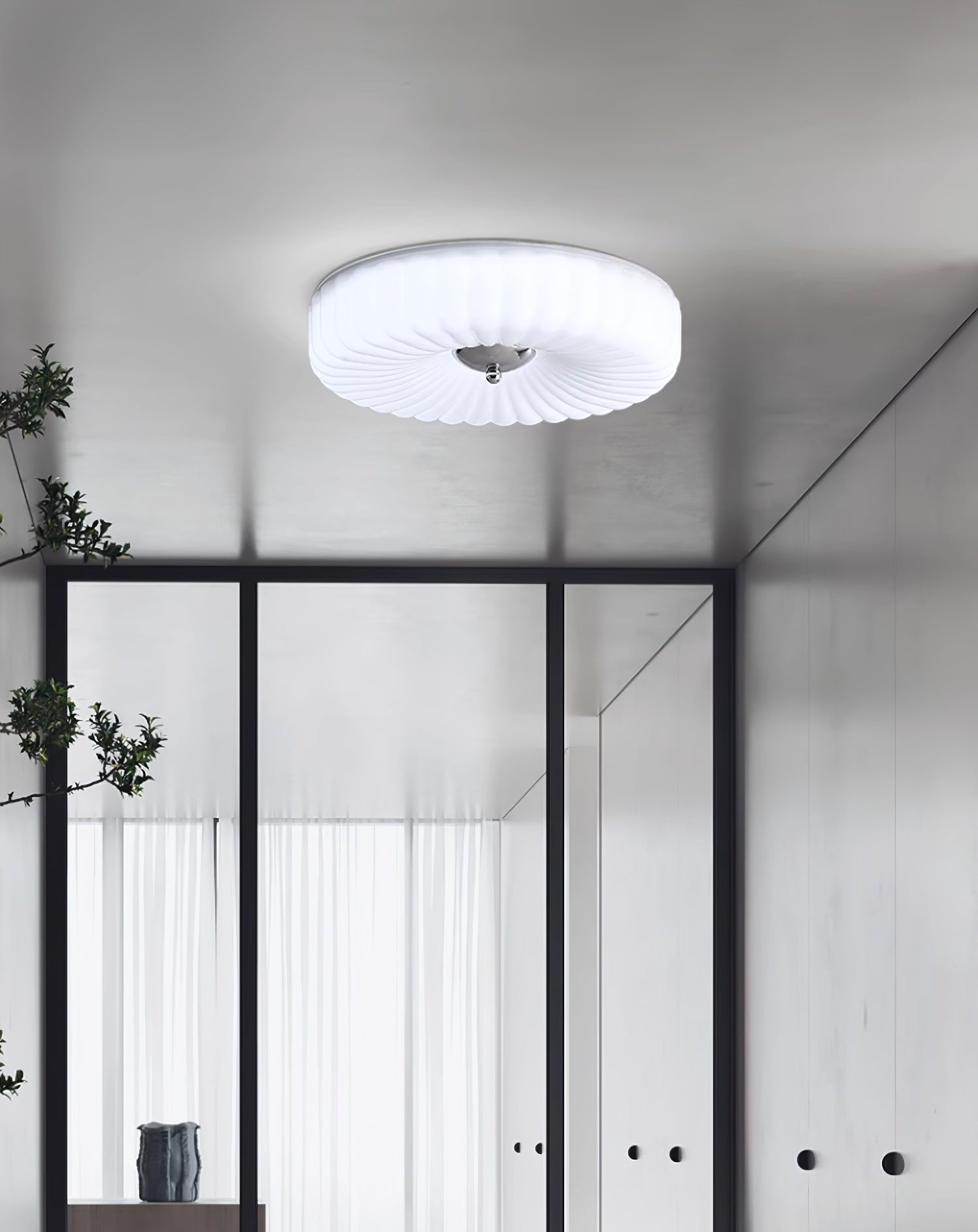 Zathee Modern Minimalist Glass Metal Flush Mount Ceiling Light - Lamp Copper