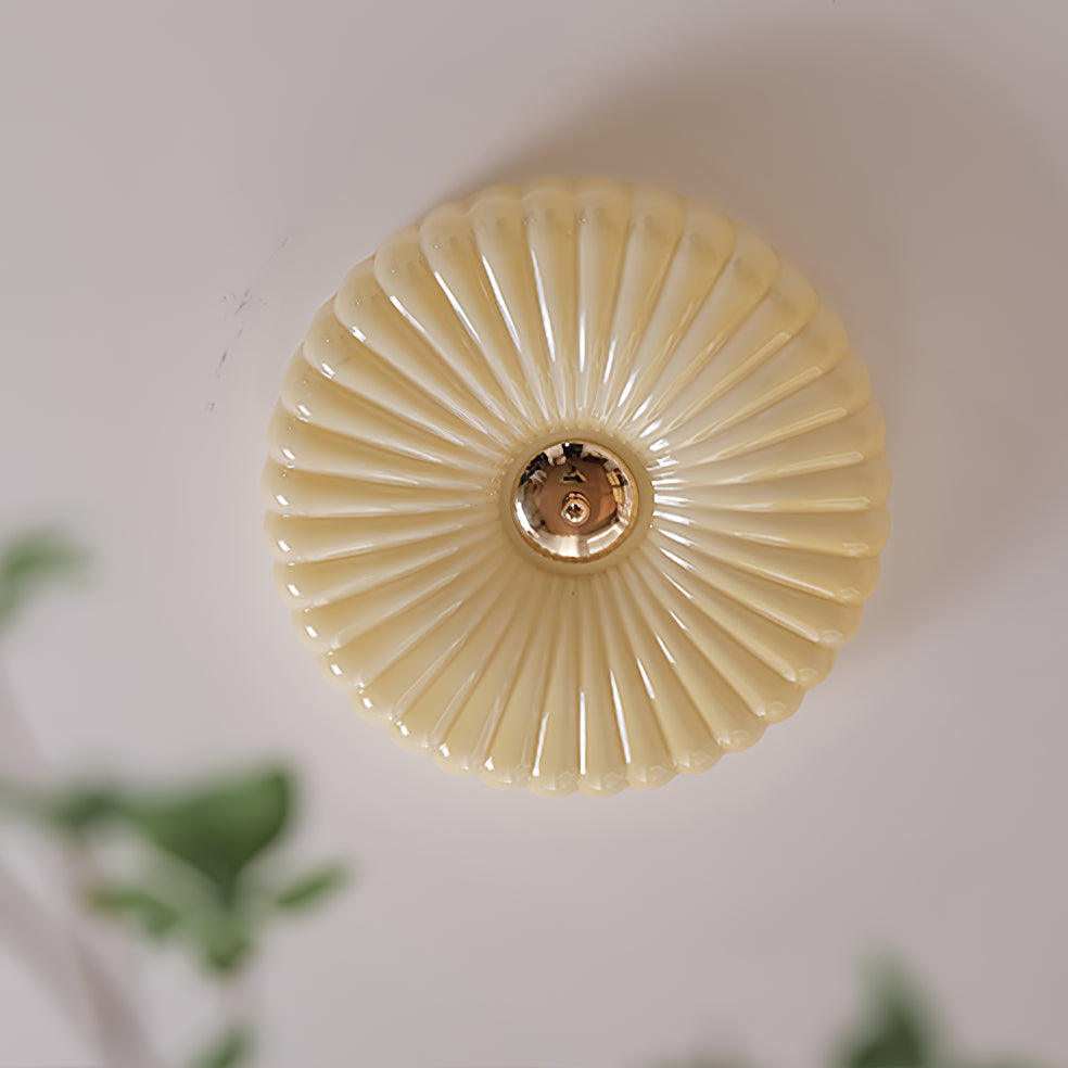 Zathee Modern Minimalist Glass Metal Flush Mount Ceiling Light - Lamp Copper