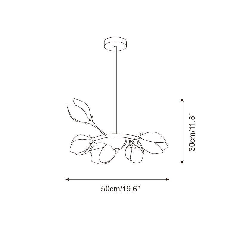 Willow Bloom Chandelier Curved Petal Branches - Letslighting