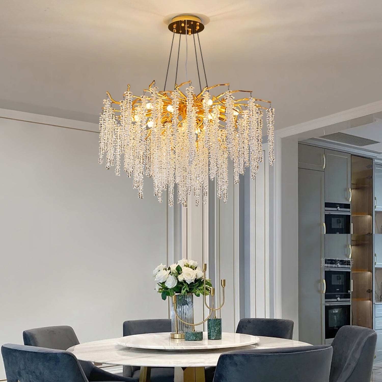Solara Chandelier Wisteria Flower Crystal - Letslighting