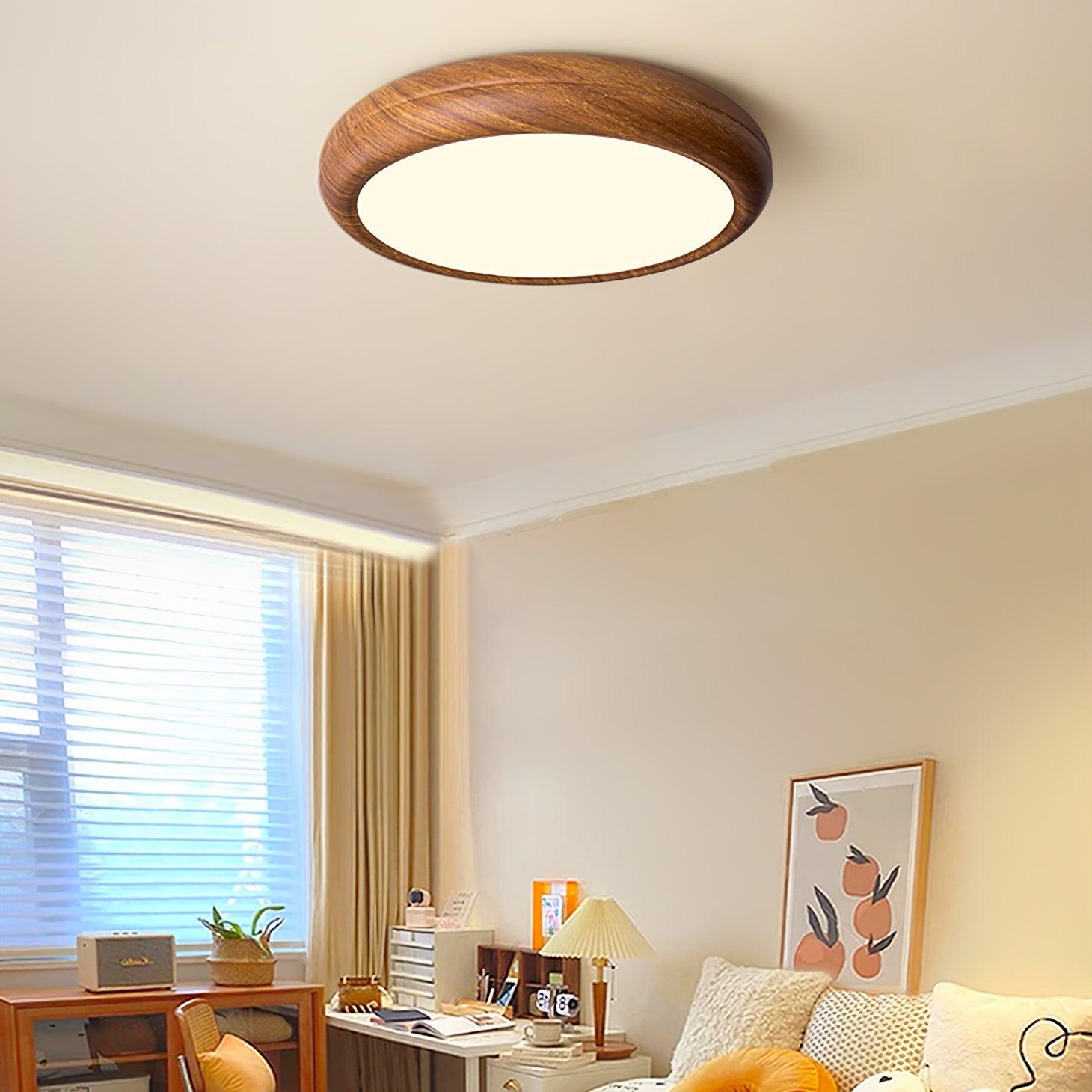 Orbis Wood Wood Grain Round Ceiling Light - Letslighting