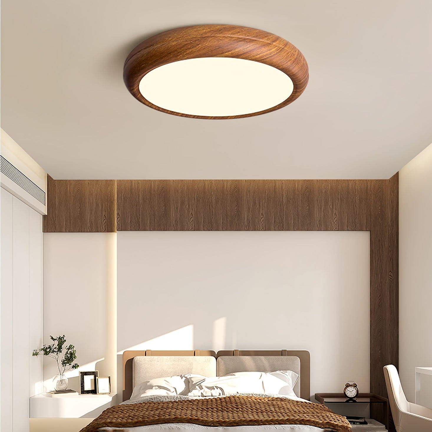 Orbis Wood Wood Grain Round Ceiling Light - Letslighting