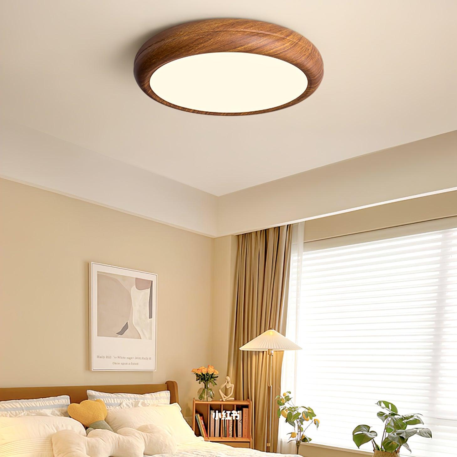 Orbis Wood Wood Grain Round Ceiling Light - Letslighting