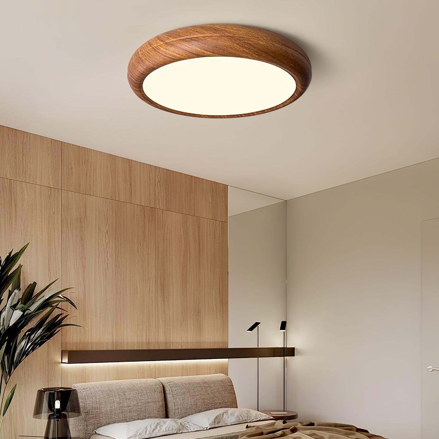 Orbis Wood Wood Grain Round Ceiling Light - Letslighting