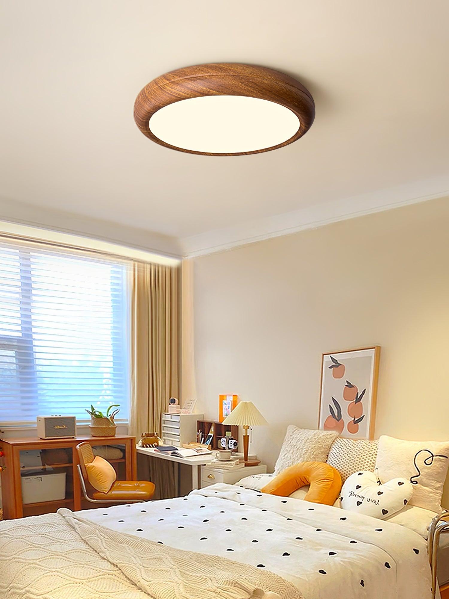 Wood Grain Round Ceiling Lamp - Blowlighting