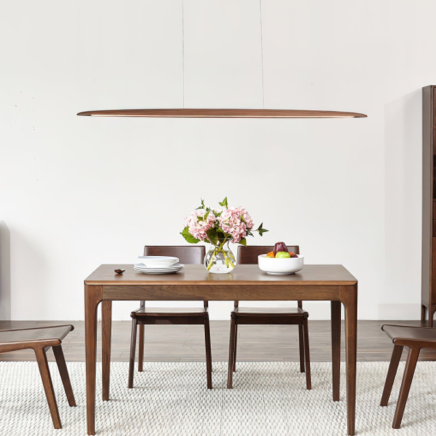Zing Modern Minimalist Walnut Wood Pendant Lamp - Lamp Copper