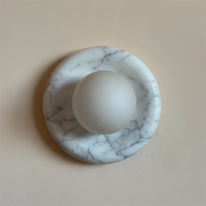 Zoraean Premium Elegance White Marble Sconce Wall Lamp - Lamp Copper