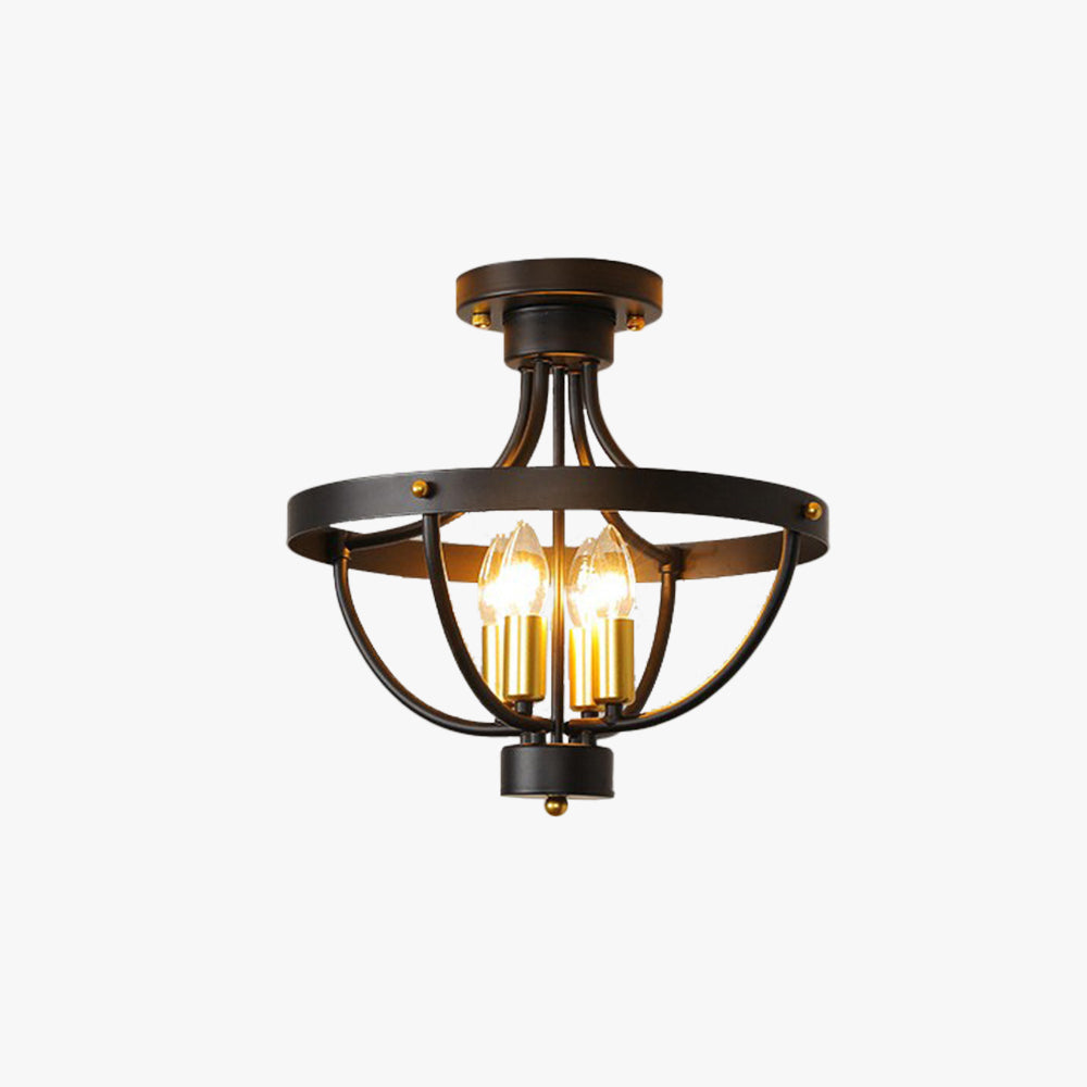 Silva Vintage LED Suspension Noir Métal Salon/Chambre à Coucher