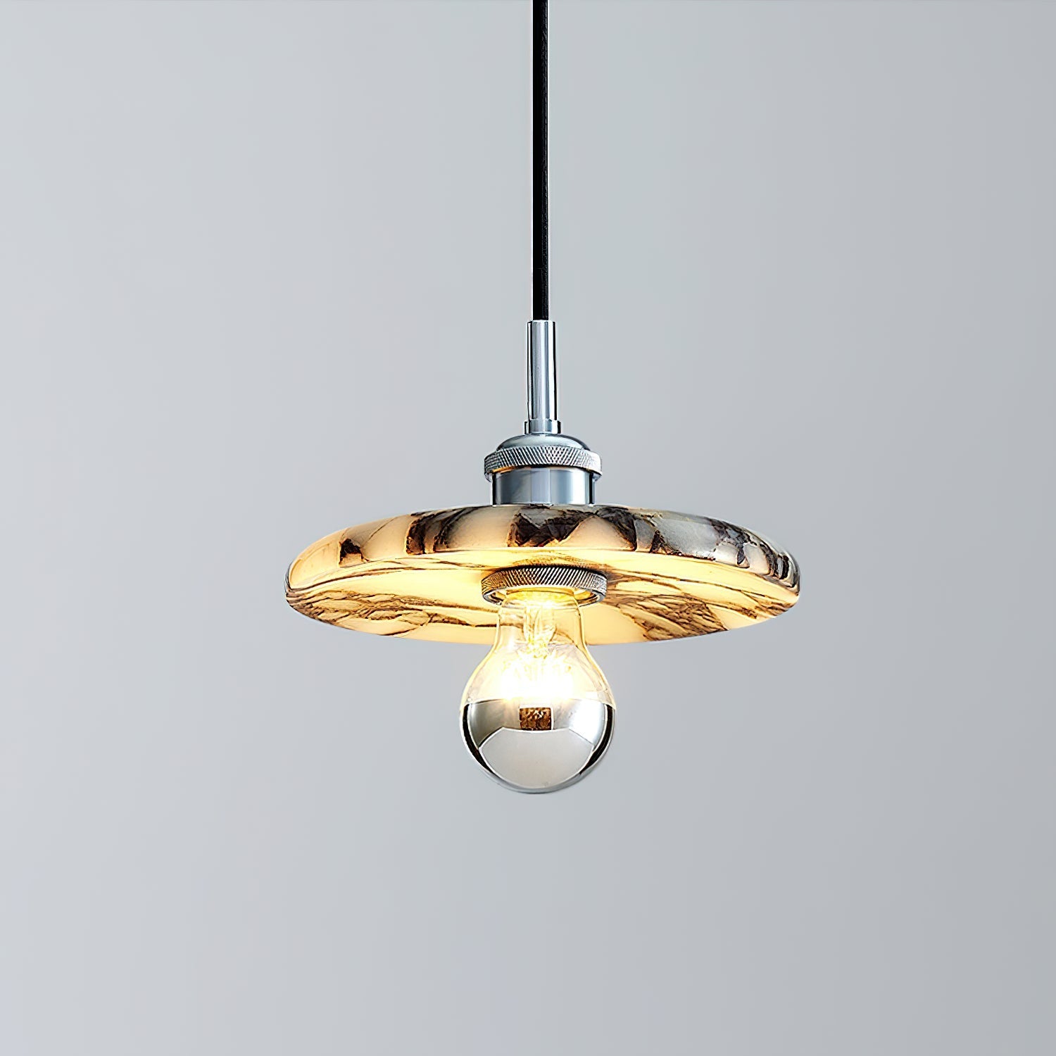 Ovelion Premium Nordic Art Marble Metal Pendant Lamp - Lamp Copper