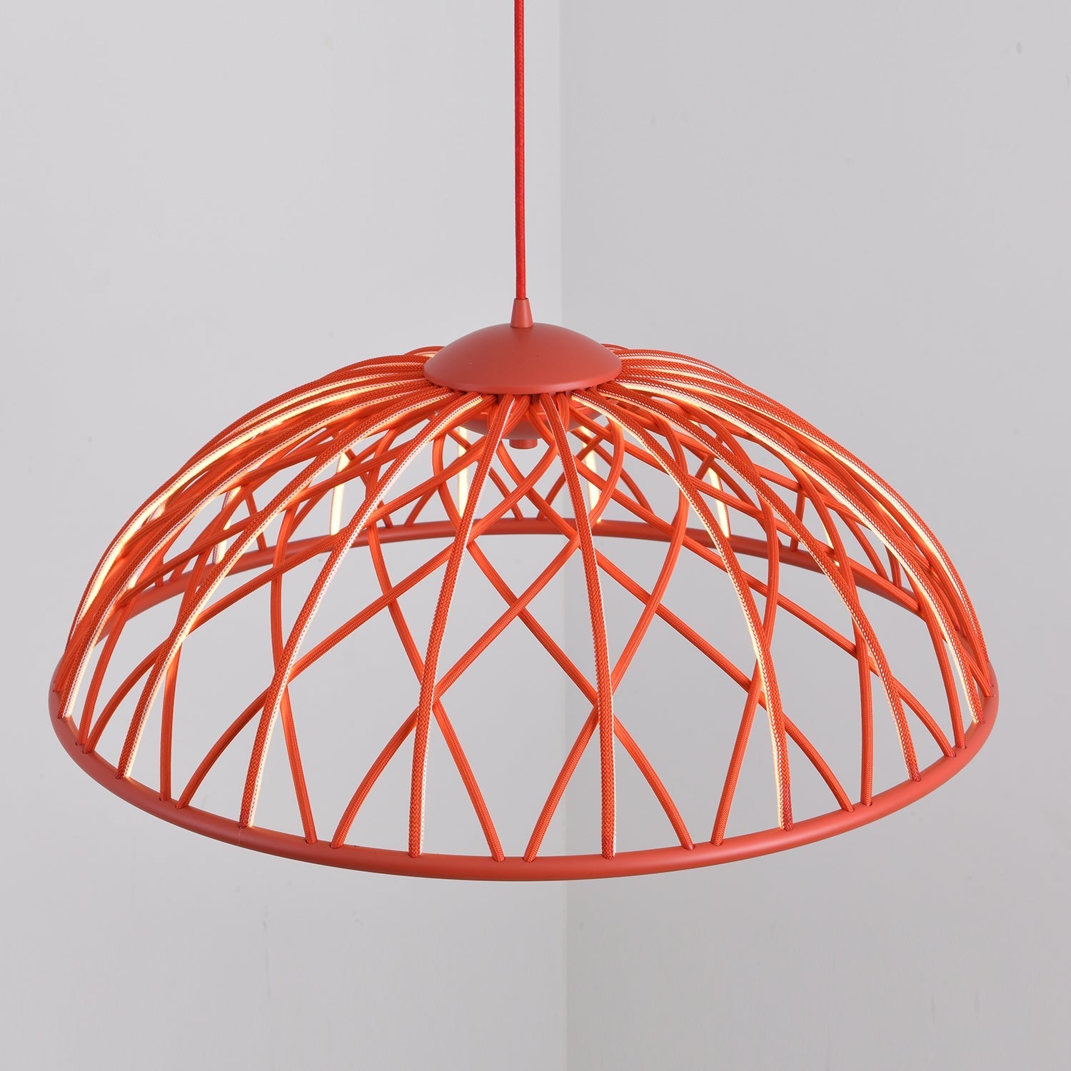 Zeela Pendant Lamp Wood-Top Textured Glass Shade - Letslighting