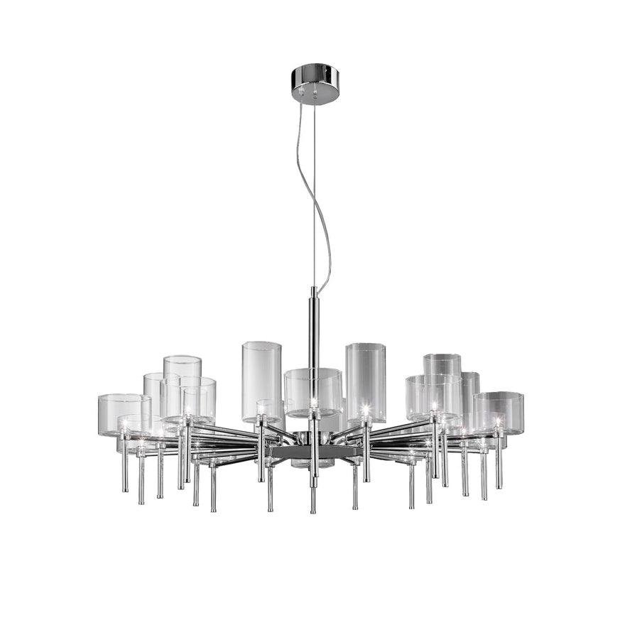 Zonia Chandelier Glass Cylinder Array Chrome - Letslighting