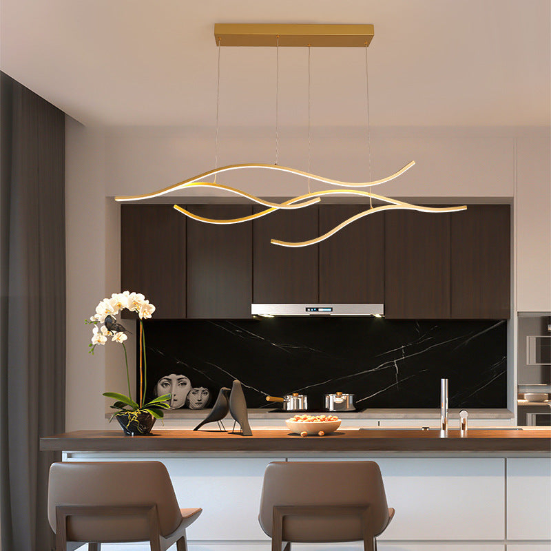Arisha Luminaires Suspension linéaire, LED Noir/Or, Salon