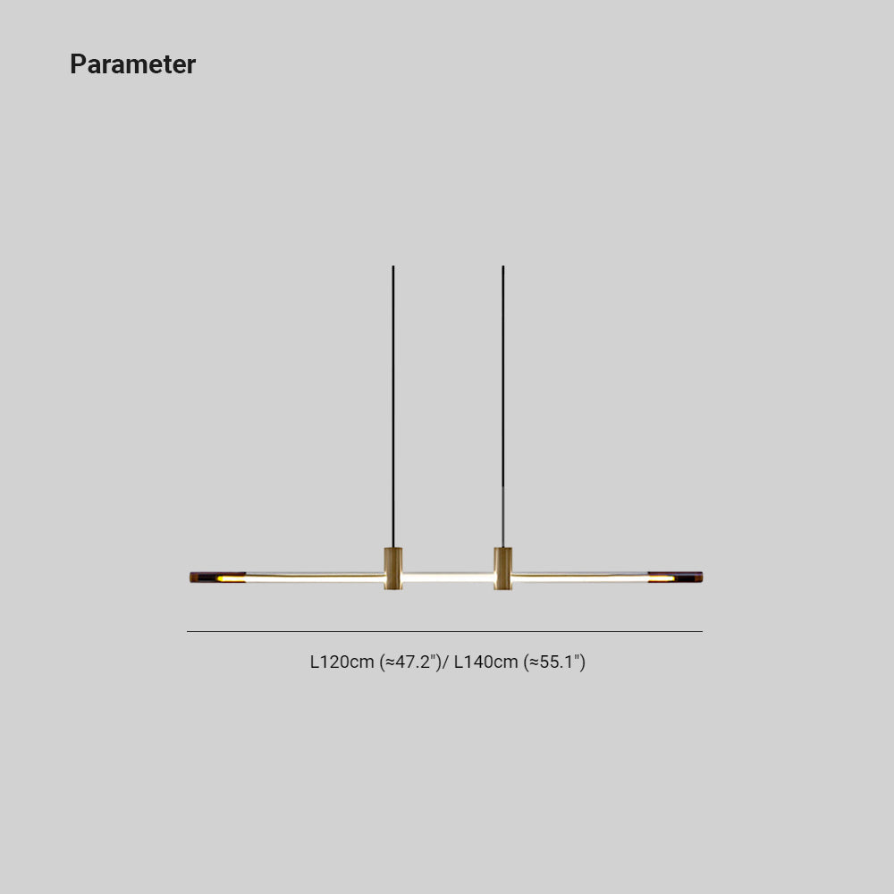 Ray Suspension Linéaire Moderne, Metal/Acrylique, Rouge/Marron, Chambre