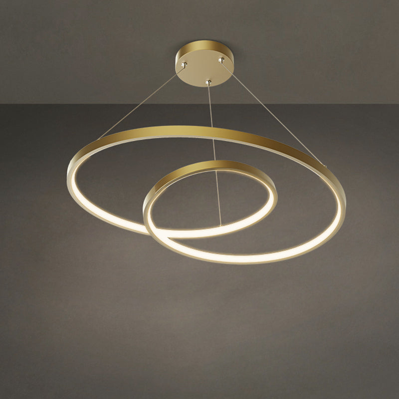 Arisha Suspension Cercle Courbé, Cuivre pur, Noir/Or, Salle à Manger/Chambre à Coucher