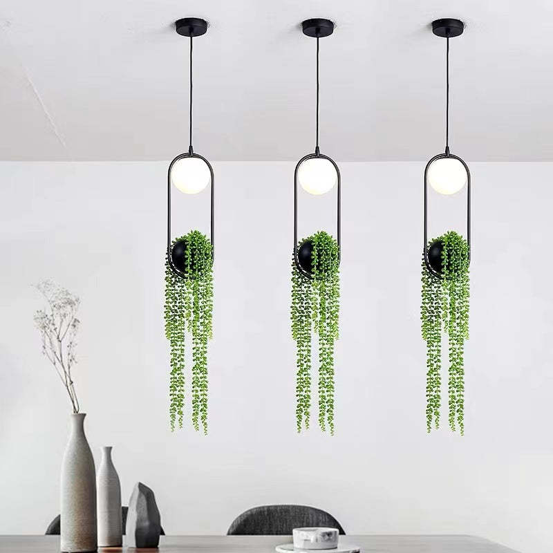 Ritta Suspension Globe Simple, Métal/Acrylique, Noir/Blanc, Chambre à Coucher/Cuisine