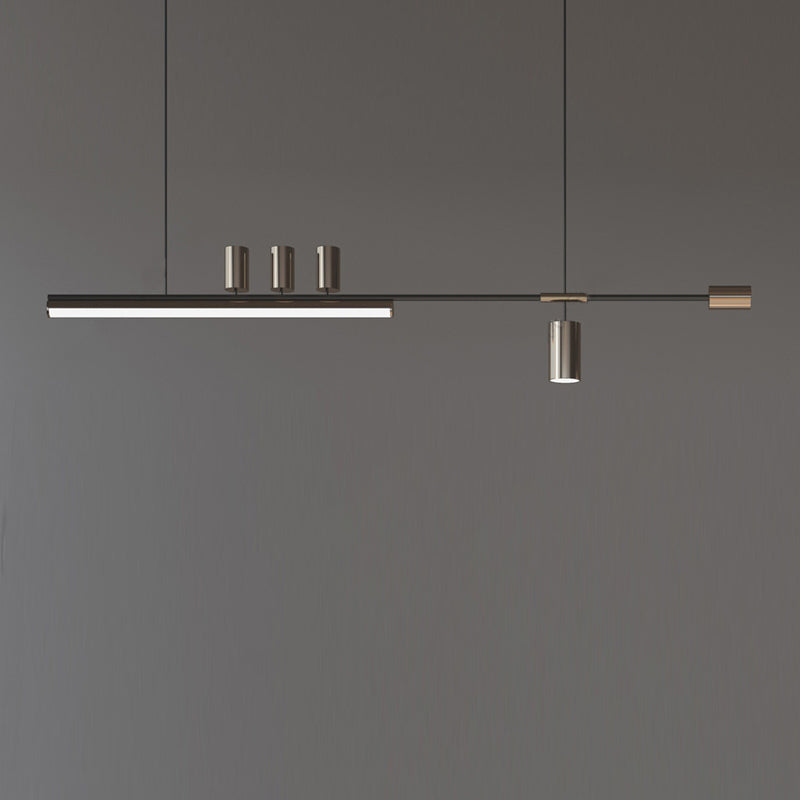 Ray Suspension Linéaire Moderne, Métal, Doré, Salon