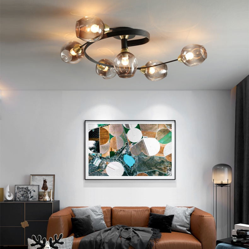 Valentina Plafonnier Fleur Vintage, Verre/Métal, Salon