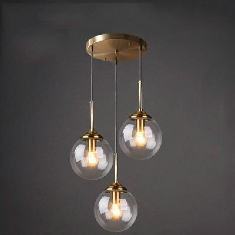 Valentina Luminaires Suspension Verre Transparent Ambre