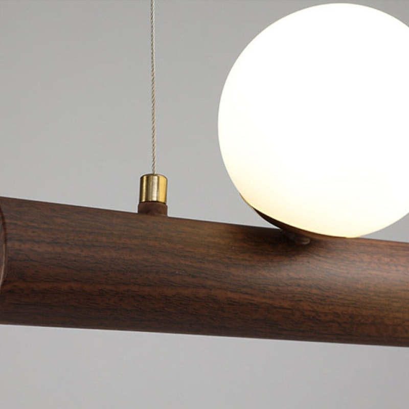 Valentina Verre Bolla Suspension en Bois/Noce