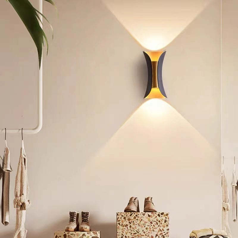 Ray Applique Murale Simple Noir/Blanc/Or, Cour