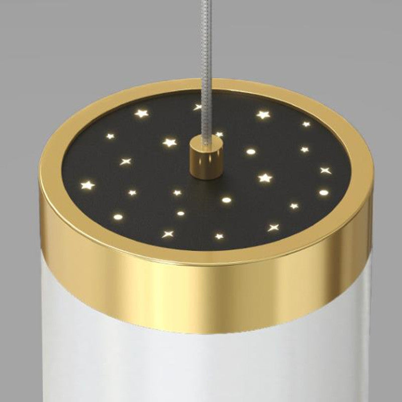 Arisha Luminaires Suspension Etoilé Moderne, Métal, Noir/Blanc/Or, Salon