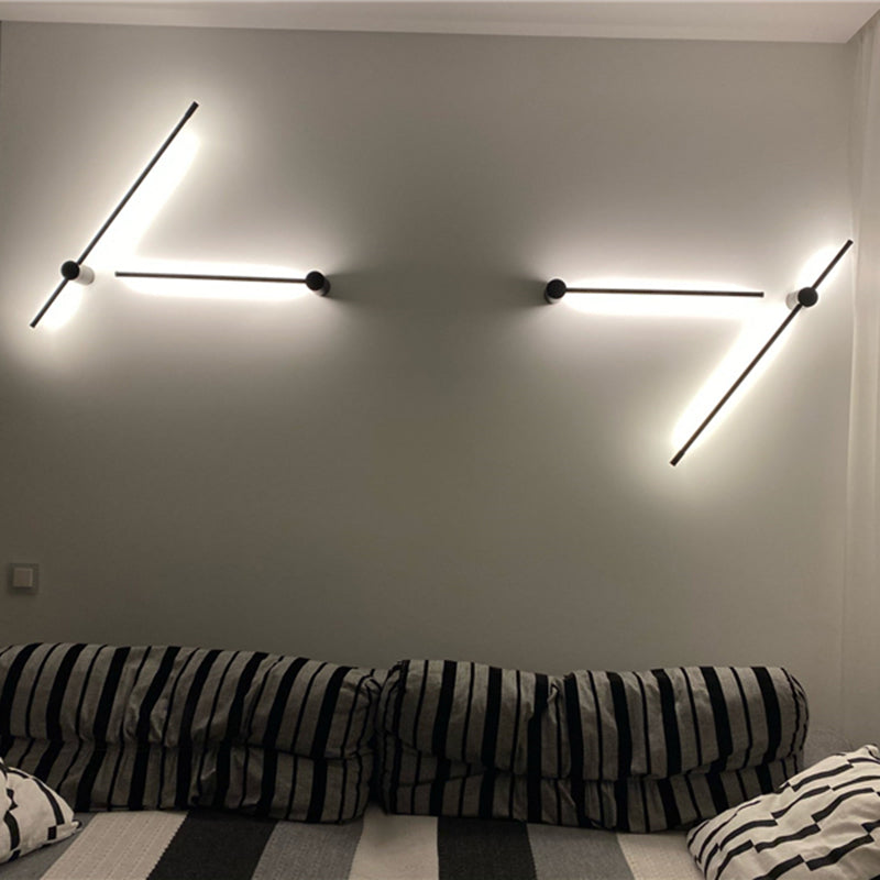 Ray Applique Murale d'Extérieur Minimaliste Linéaire LED, Métal, Noir, Jardin