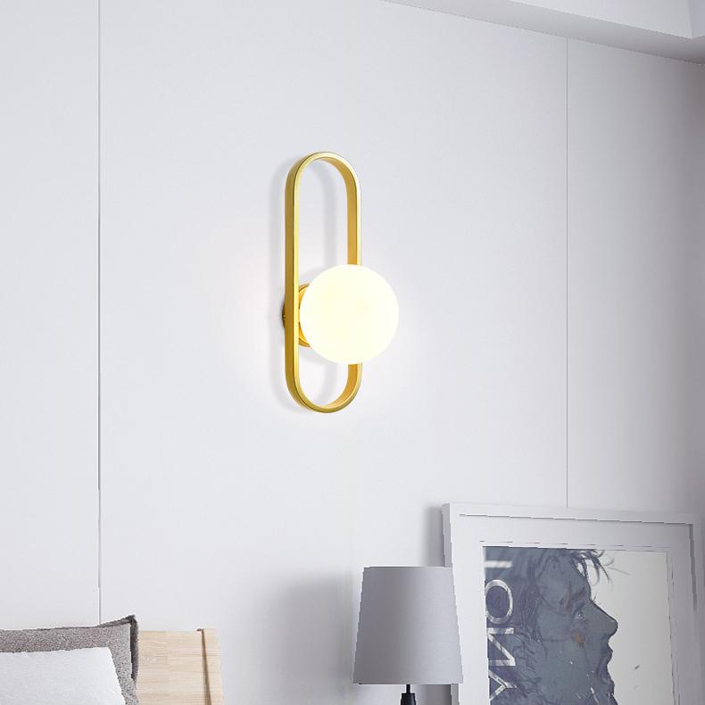 Valentina Applique Murale Globe Led Moderne, Métal, Or/Noir, Chambre