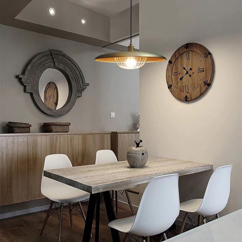 Arisha Suspension Ronde Moderne LED Luxe Métal, Or/Gris/Noir/Marron/Bois, Salon