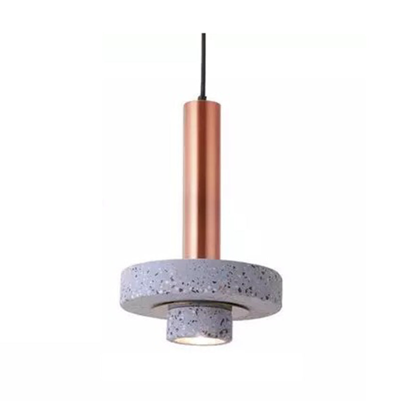 Arisha Suspension Cylindre Moderne, Métal/Pierre, Rose/Gris/Blanc/Bleu, Salle à Manger